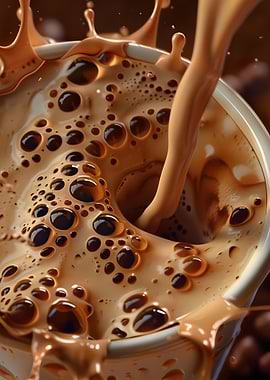 Coffee Pouring into Cup Close-Up