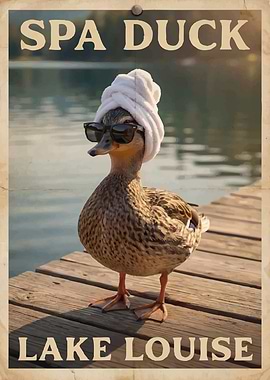 Spa Duck at Lake Louise Poster