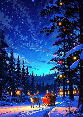 Santa's Sleigh Ride in Winter Wonderland