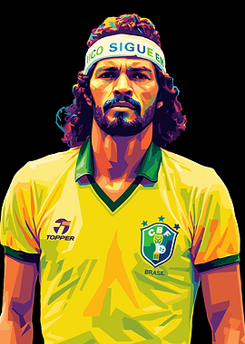 Socrates Brazilian Football Portrait