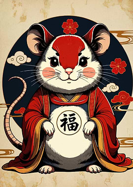 Rat in Traditional Chinese Clothing
