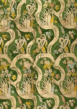 Green Floral Patterned Fabric