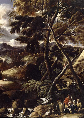 Landscape with Figures and Animals Painting