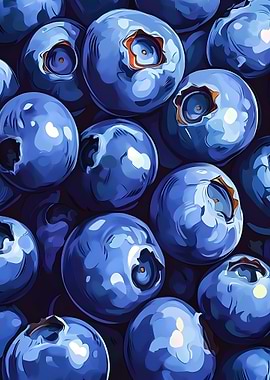 Blueberry Bunch Digital Art