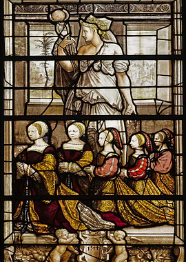 Stained Glass Panel with Women