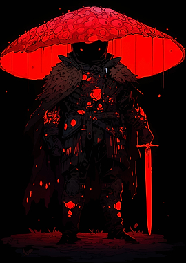 Mushroom Knight in Red and Black