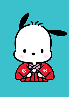 Pochacco in Traditional Japanese Attire