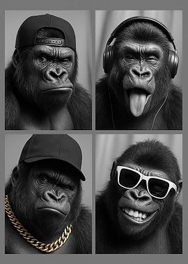 Cool Gorillas Collage