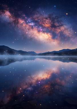 Milky Way Reflection over Lake
