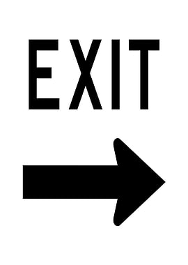 Exit Sign with Arrow