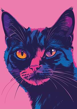 Colorful Cat Portrait