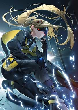 Cyberpunk Girl with Lightning