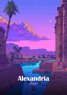 Alexandria, Egypt: Ancient Cityscape Art