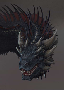 Detailed Dragon Head Illustration