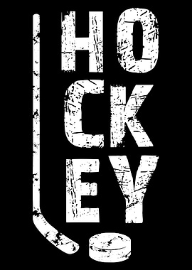 Hockey Stick and Puck Graphic