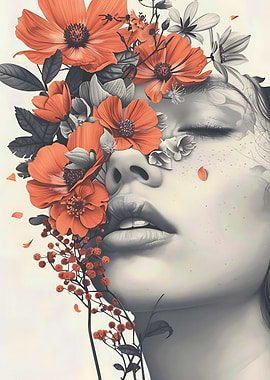 Floral Woman Portrait