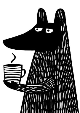 Black and White Wolf Coffee