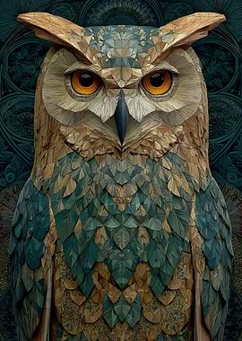 Geometric Owl Portrait