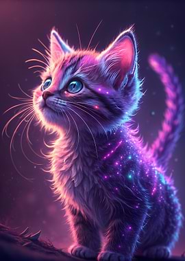 Neon Kitten Portrait