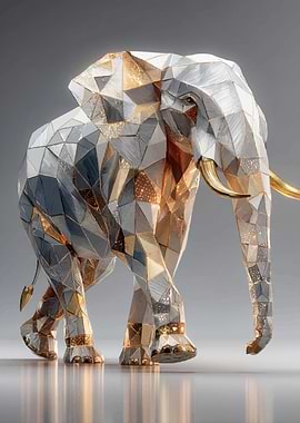 Geometric Elephant Sculpture