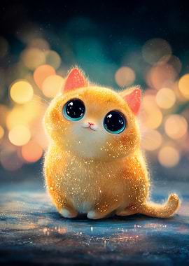 Cute Orange Kitten with Big Eyes