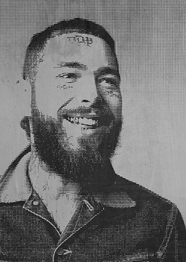 Post Malone Halftone Poster