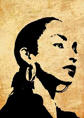 Silhouette Portrait on Textured Background