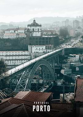 Porto, Portugal cityscape with bridge