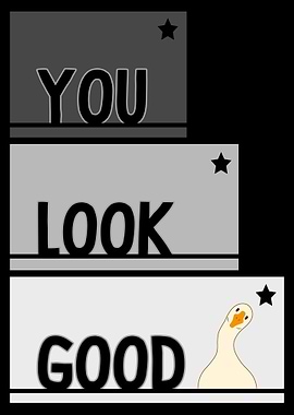 You Look Good Print - Blue Stripes Bathroom Poster