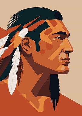Native American Portrait Illustration