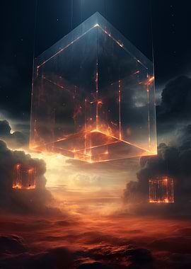 Fantasy Cubes Cloudy Sky