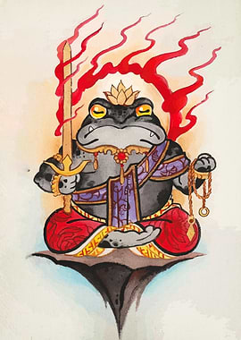 Frog King with Sword and Rosary