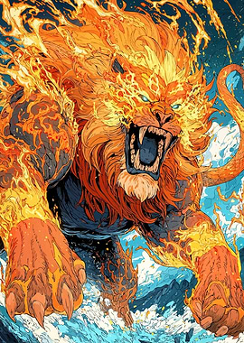 Fiery Lion Monster