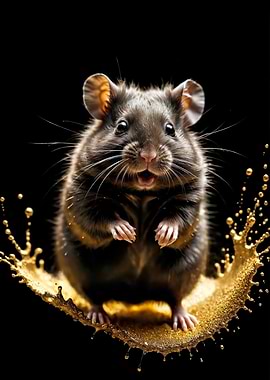 Hamster in Golden Splash