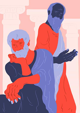 Two Philosophers in Discussion Illustration