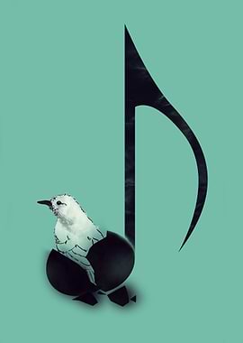Bird in Musical Note Egg