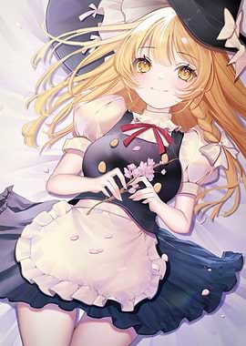 Anime Girl with Cherry Blossoms