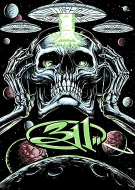 311 Band Alien Skull