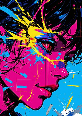 Colorful Abstract Portrait of a Woman