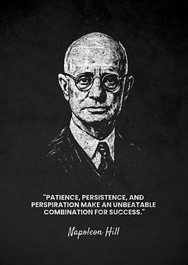 Napoleon Hill Patience Quote Portrait