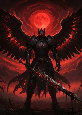 Winged Knight Sword Red Moon