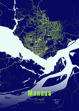 Manaus, Brazil City Map