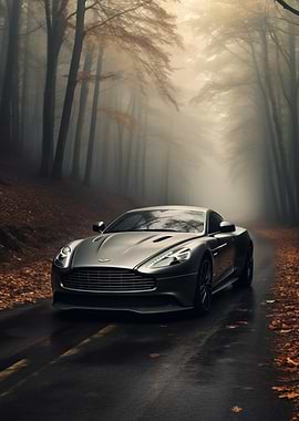 Sports car Autumn Forest
