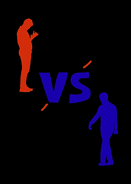 Red vs Blue Silhouette