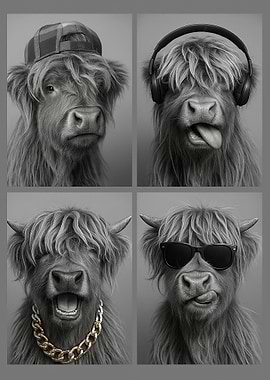 Cool Cows in Monochrome