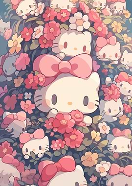 Hello Kitty Floral Garden