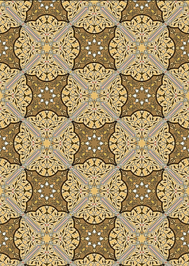Ornamental Pattern with Stars and Floral Motifs