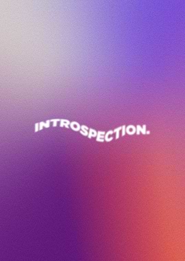 INTROSPECTION. Cosmic Grainy Gradient Wall Art | Aesthetic Mental Health PosterIntrospection Text Art
