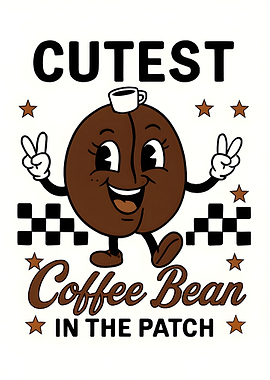 Cutest Coffee Bean Cartoon Illustration