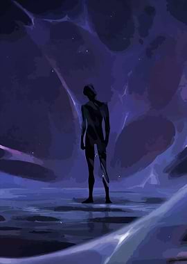 Silhouette in a Purple Landscape